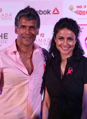 Milind Soman, Gul Panag promote breast cancer awareness | And More ... News  | Zee News