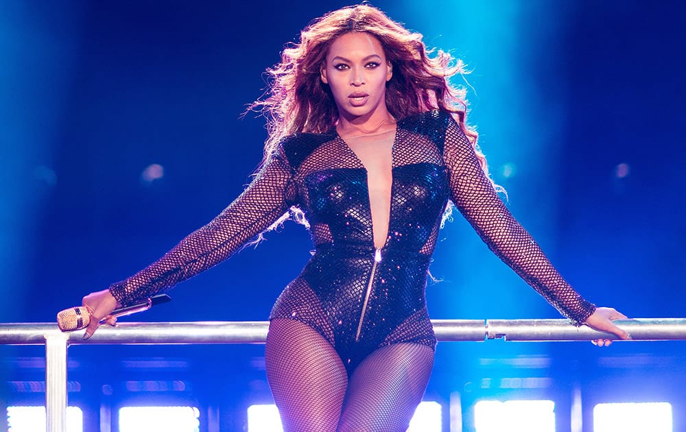 Beyonce performs during the On The Run tour at Mercedes-Benz Superdome in New Orleans.