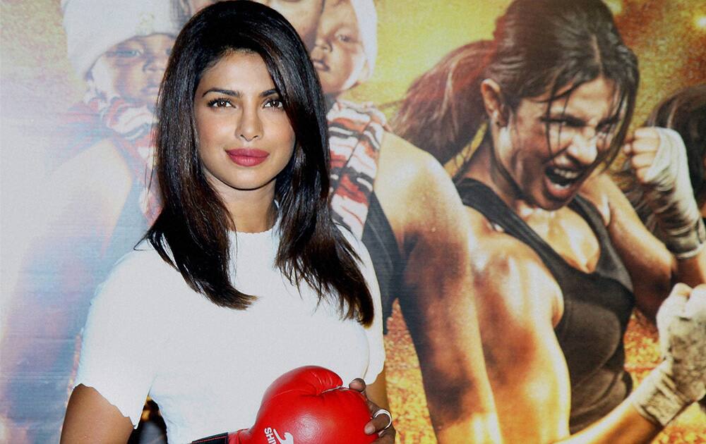 Priyanka Chopra during the unveiling of trailer of the film Mary Kom.