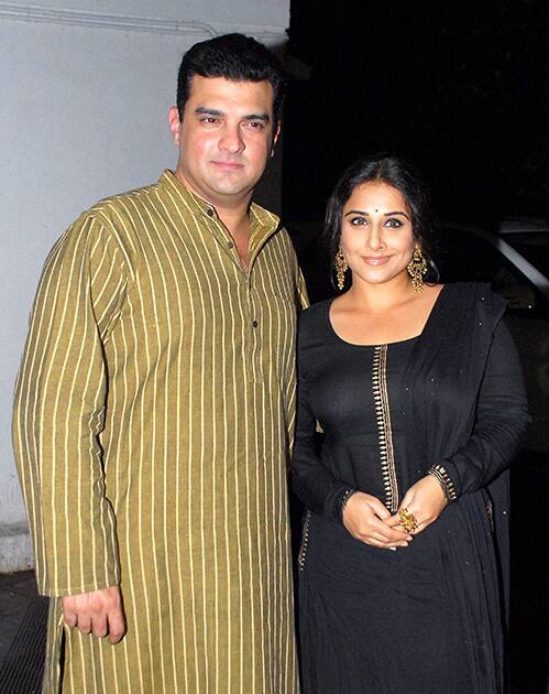 Vidya Balan and her husband and filmmaker Siddharth Roy Kapur at the birthday party of Priyanka Chopra in Mumbai.