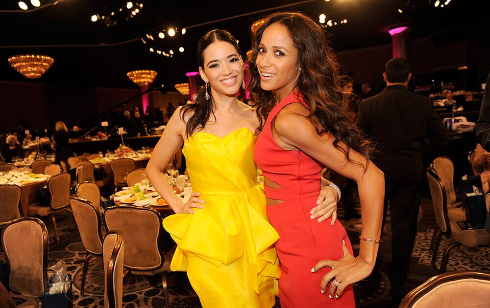 Edy Ganem and Dania Ramirez attend the 29th annual Imagen Awards at the Beverly Hilton Hotel, in Beverly Hills, Calif.