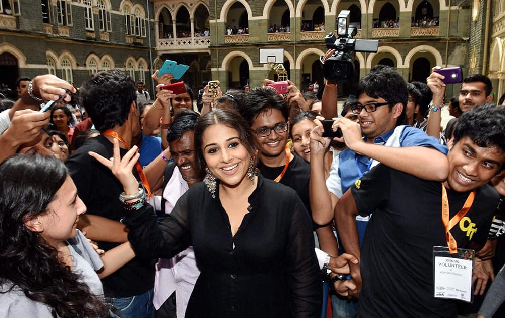 Vidya Balan during distribution of smartcanes for visually challenged persons in Mumbai.