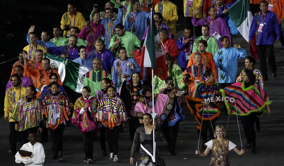 Mexico team parade during the Opening Ceremony at the 2012 Summer Olympics in London.