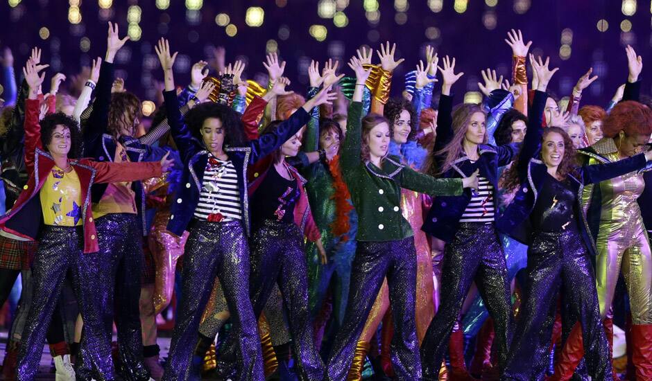 Actors perform during the Opening Ceremony at the 2012 Summer Olympics in London. 