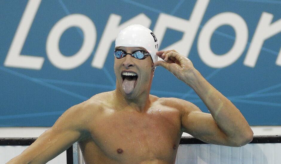 Belgium's Pieter Timmers reacts after a men's 100-meter freestyle swimming heat at the Aquatics Centre in the Olympic Park during the 2012 Summer Olympics in London.