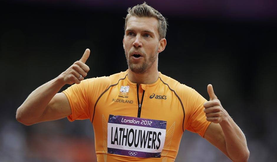 Netherlands' Robert Lathouwers reacts after competing in a men's 800-meter heat during the athletics in the Olympic Stadium at the 2012 Summer Olympics.