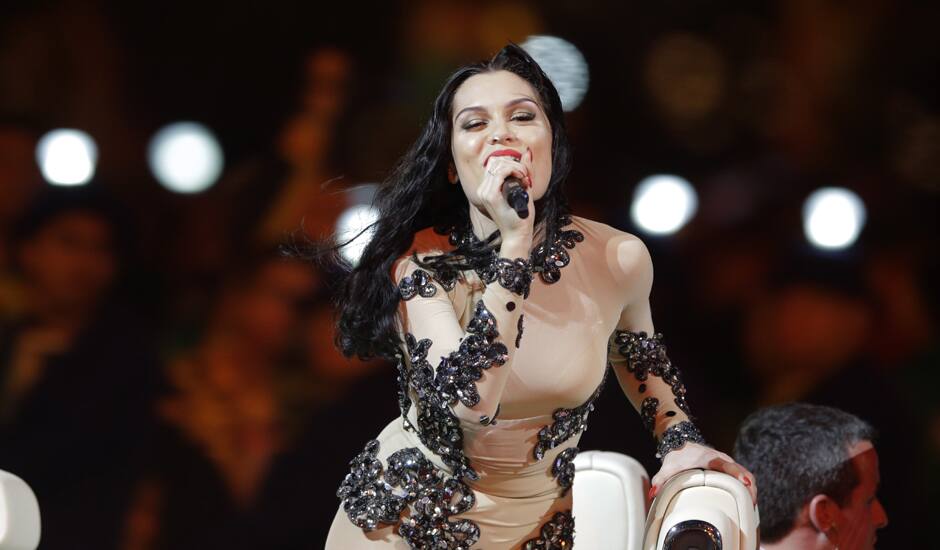 British singer Jessie J performs during the Closing Ceremony at the 2012 Summer Olympics, Sunday, Aug. 12, 2012, in London.