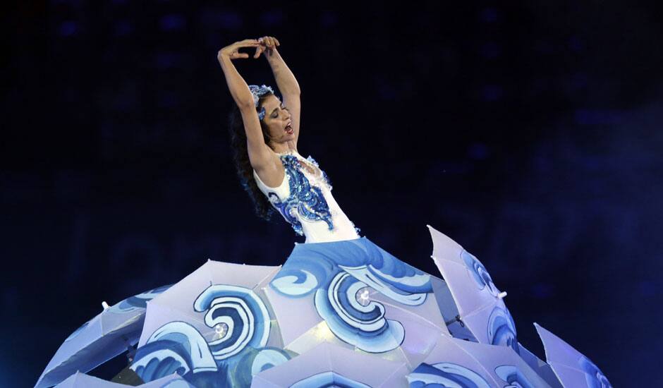 An artist performs during the Closing Ceremony at the 2012 Summer Olympics, Sunday, Aug. 12, 2012, in London. 