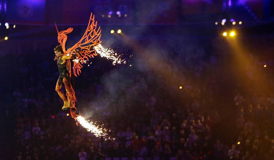 An artist performs during the Closing Ceremony at the 2012 Summer Olympics, Sunday, Aug. 12, 2012, in London.