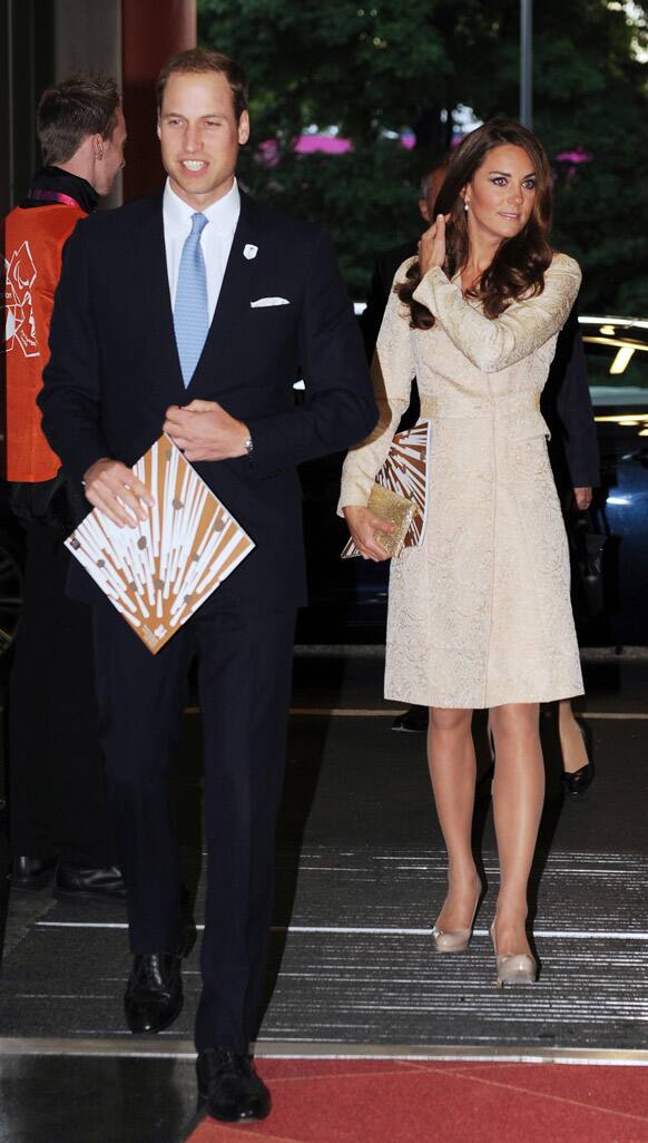 The Duke and Duchess of Cambridge attend a reception at the Olympic Stadium ahead of the opening ceremony for the London Paralympic Games 2012, in London.