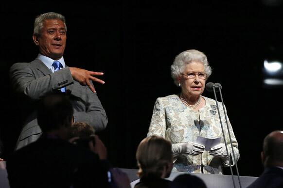 Britain's Queen Elizabeth II opens the 2012 Paralympics during the Opening Ceremony for the 2012 Paralympics in London.