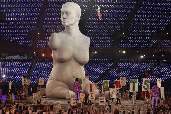 General view during the Opening Ceremony for the 2012 Paralympics in London.