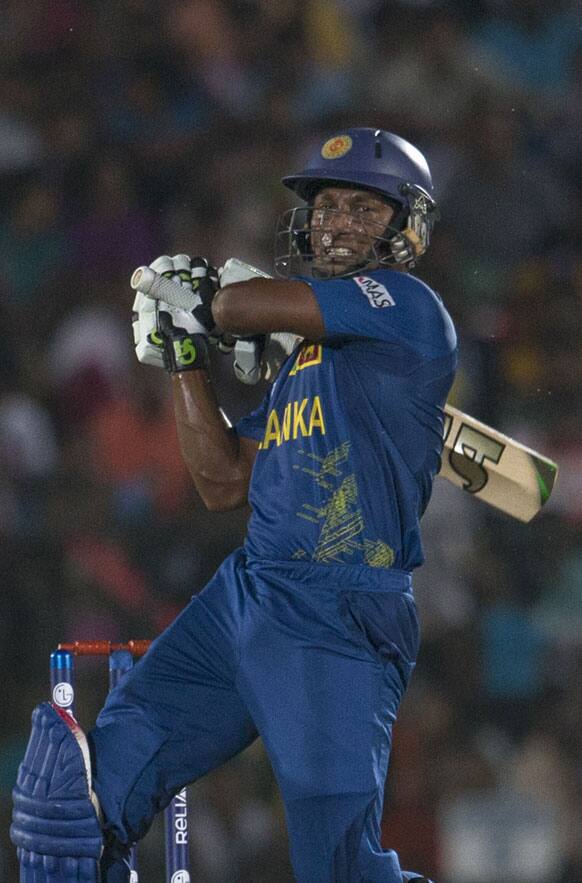 Sri Lanka's Jeewan Mendis bats during the ICC Twenty20 Cricket World Cup match between Sri Lanka and Zimbabwe in Hambantota.