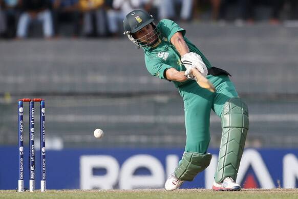 South Africa's batsman Farhaan Behardien bats during a ICC Twenty20 Cricket World Cup Super Eight match against Pakistan in Colombo.