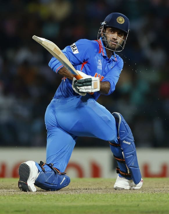 India's batsman Irfan Pathan plays a shot during the ICC Twenty20 Cricket World Cup Super Eight match against Australia in Colombo.