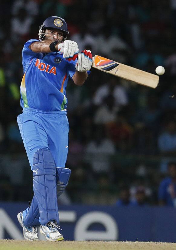 India's batsman Yuvraj Singh bats during the ICC Twenty20 Cricket World Cup Super Eight match between India and Pakistan in Colombo.