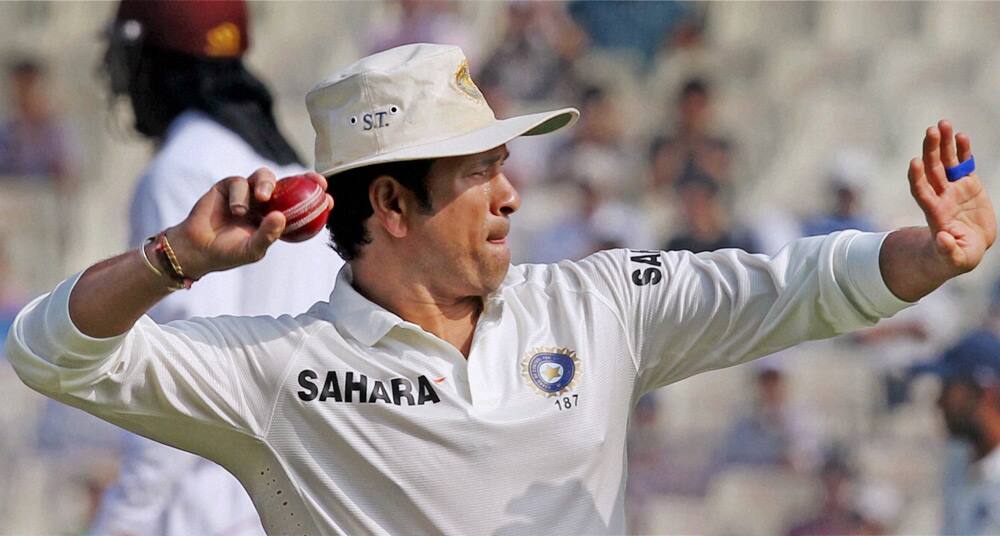 Sachin Tendulkar during his 199th test match between India and West Indies at Eden Garden in Kolkata.