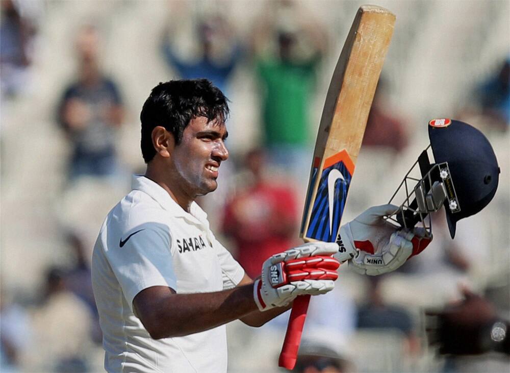 Ravichandran Ashwin celebrates his century during the 3rd day of the first Test Match against West Indies at Eden Garden in Kolkata.