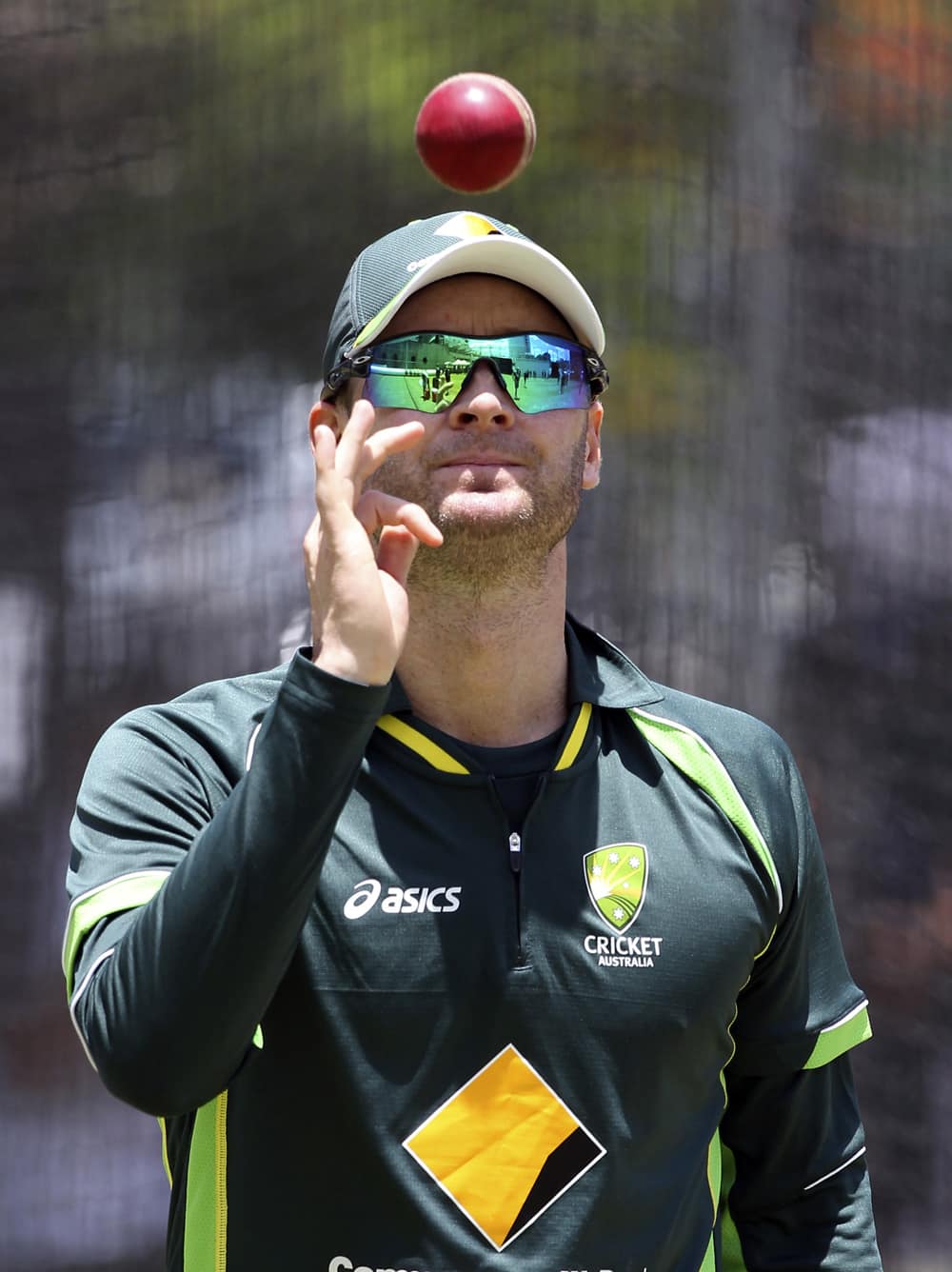 Michael Clarke attends at their final training session before the start of the first test in the Ashes Series between England and Australia, in Brisbane, Australia.