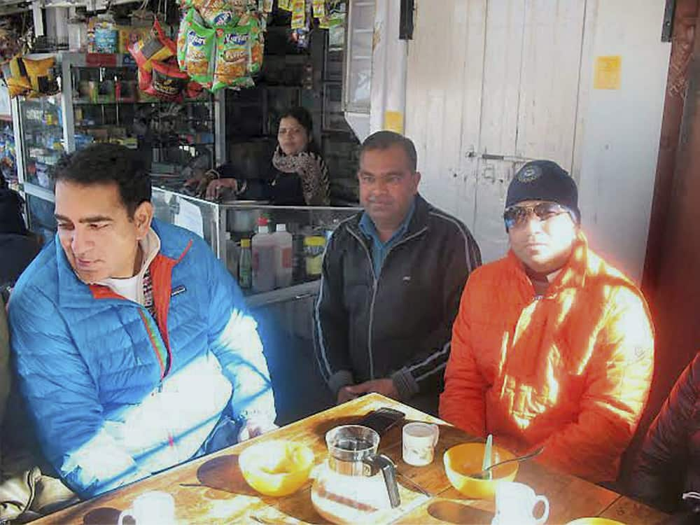 Sachin Tendulkar at a restaurant in Mussoorie.