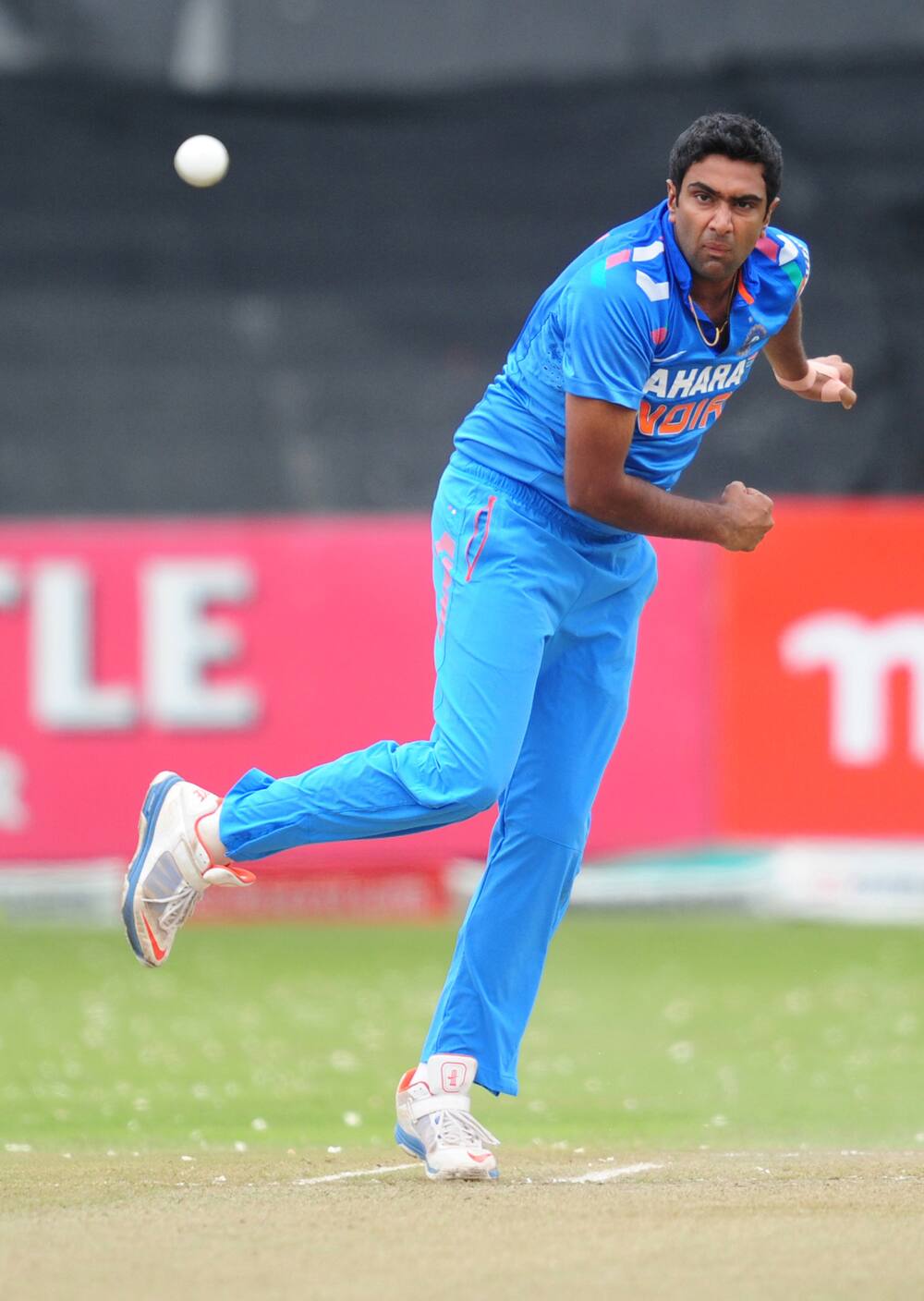 India's Ravichandran Ashwin delivers a ball during their second one day international against South Africa in Durban, South Africa.