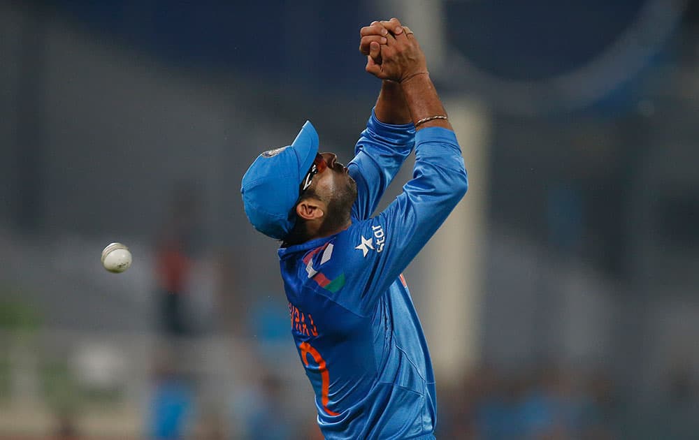 India's Yuvraj Singh drops a catch of West Indies' batsman Chris Gayle during their ICC Twenty20 Cricket World Cup match in Dhaka.