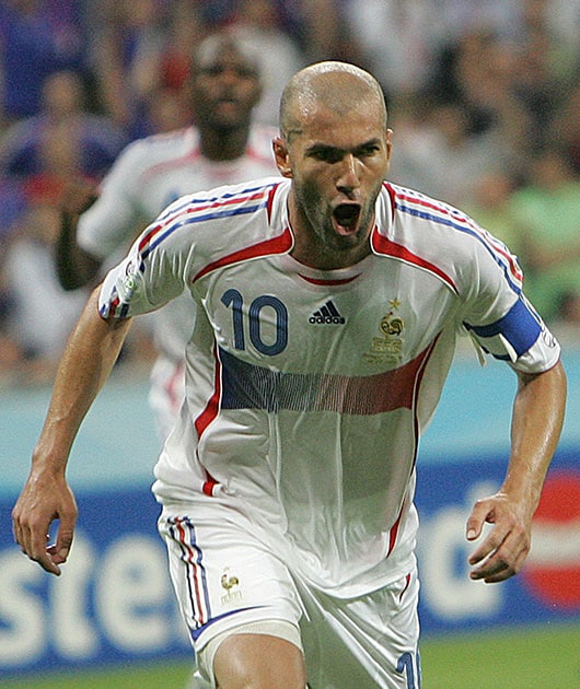 Zinedine Zidane: Zidane won the 1998 FIFA World Cup, scoring twice in the final, and UEFA Euro 2000 where he was named Player of the tournament. The World Cup triumph made him a national hero in France, and he received the Légion d'honneur in 1998.