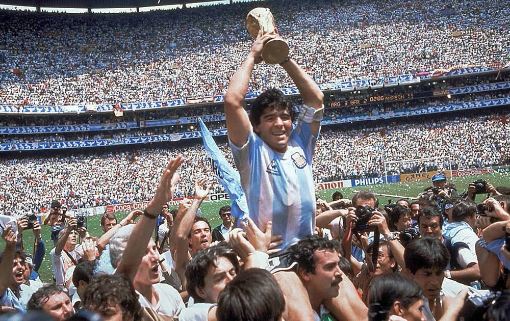 Diego Maradona: Maradona played in four FIFA World Cups, including the 1986 World Cup where he captained Argentina and led them to victory over West Germany in the final, and won the Golden Ball award as the tournament's best player.