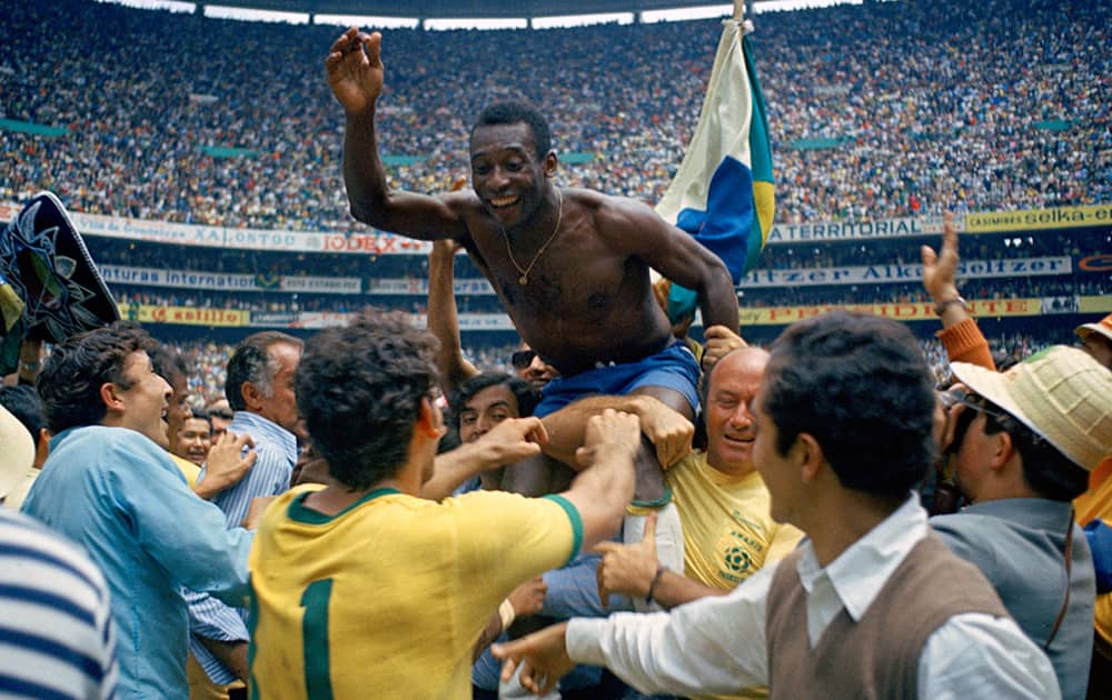 Pele: He won three FIFA World Cups; 1958, 1962 and 1970, the only player ever to do so, and is the all-time leading goalscorer for Brazil.