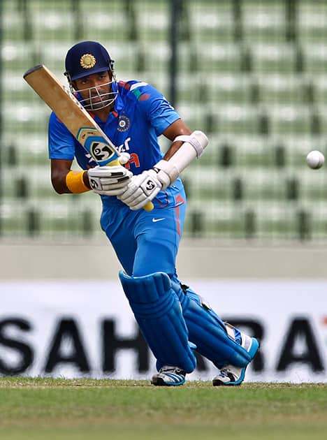 India's Robin Uthappa plays a shot during their third one-day International cricket match against Bangladesh in Dhaka.