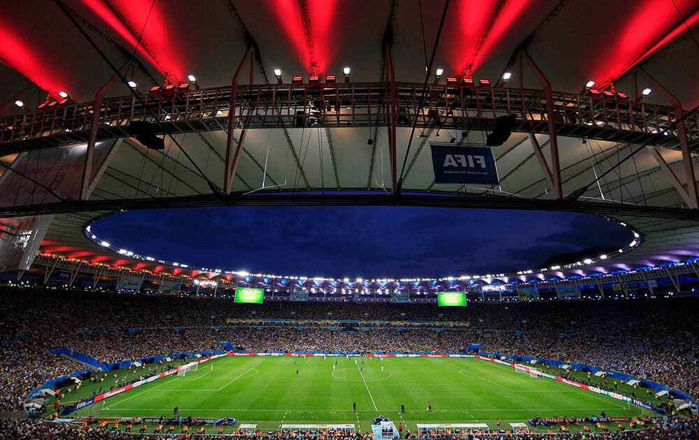 The Maracana Stadium during the World Cup final soccer match between Germany and Argentina in Rio de Janeiro.