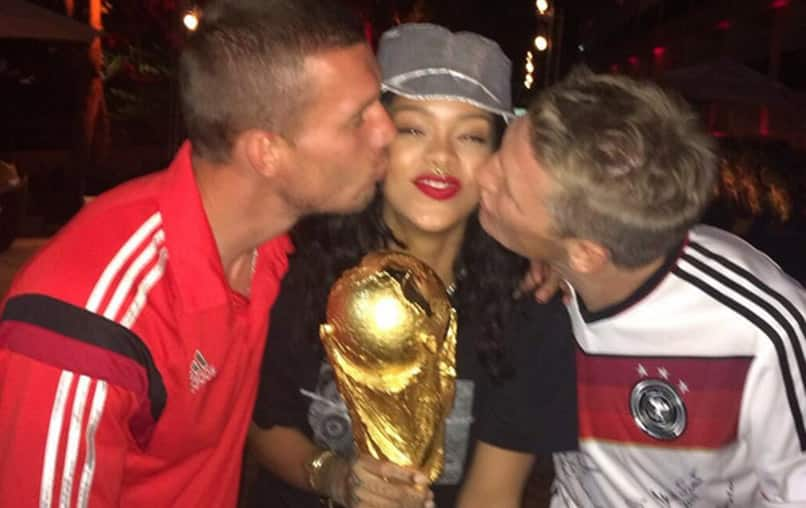 Rihanna partied with the Germany #WorldCup team after their win. Pic Courtesy: Twitter