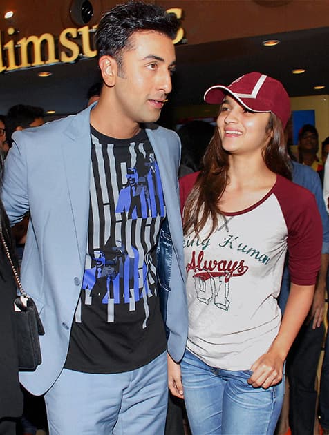 Ranbir Kapoor and Alia Bhatt during the inauguration of the short film festival 'Shuruaat Ka Interval' in Mumbai.