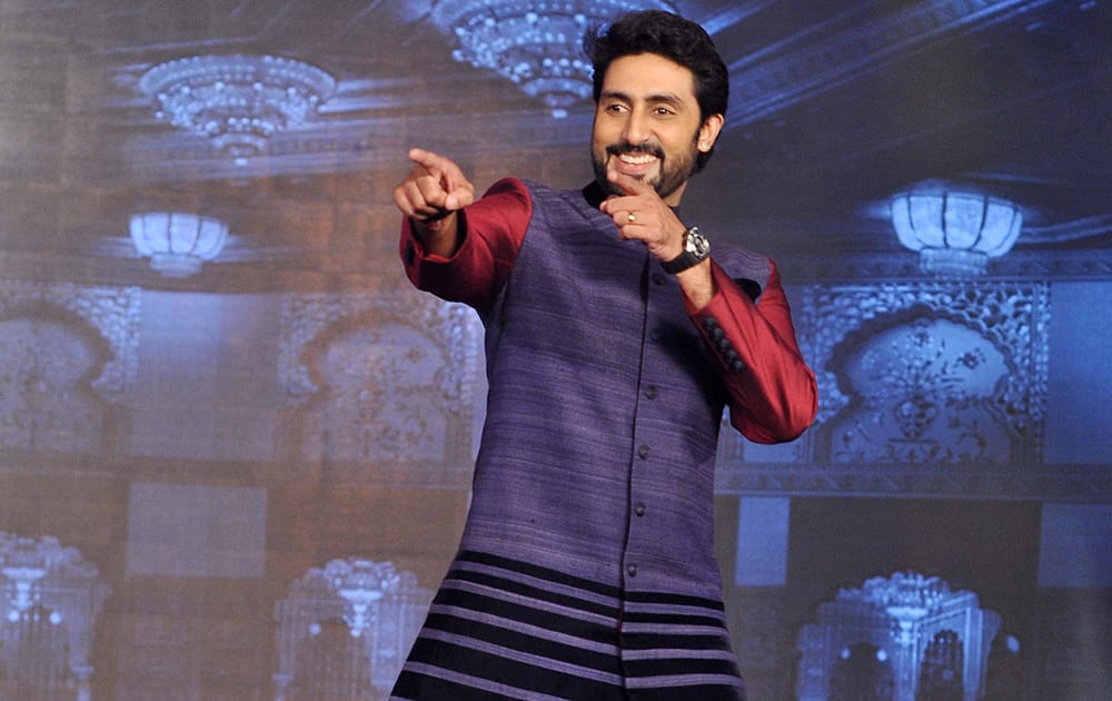 ABHISHEK BACHCHAN AT HNY TRAILER LAUNCH IN MUMBAI.