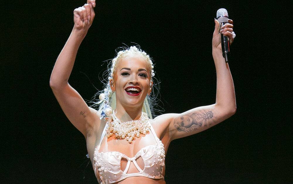 British singer Rita Ora performs on stage during V Festival 2014 at Hylands Park in Chelmsford, Essex, England.