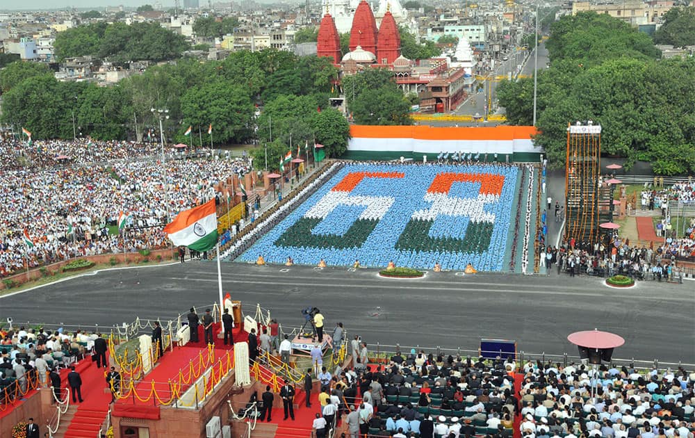 A panoramic view from the Minarets of Red Fort, while the Prime Minister, Shri Narendra Modi addressing the Nation from ramparts of the fort, on the occasion of 68th Independence Day, in Delhi.