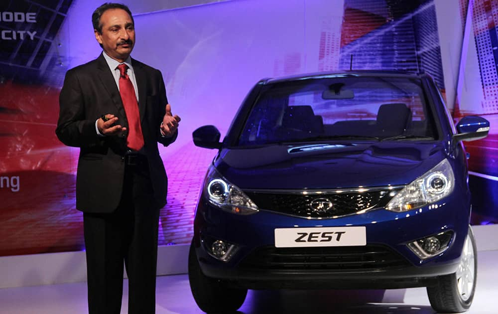 Ranjit Yadav, President, Passenger Vehicle Business Unit, Tata Motors during the launch of the new Zest in Mumbai.