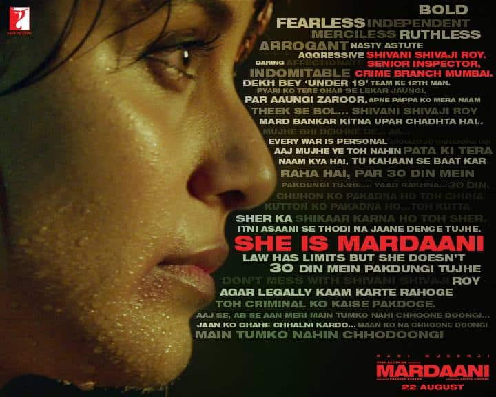 Rani Mukerji as Mardaani- Pic Courtesy Facebook