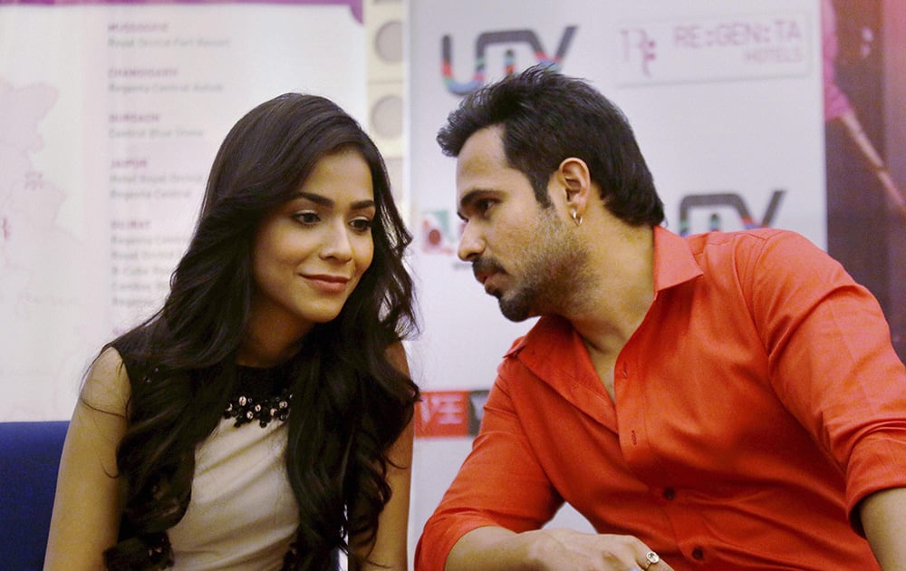 Emraan Hashmi and Humaima Malick at a promotional event for their upcoming film.