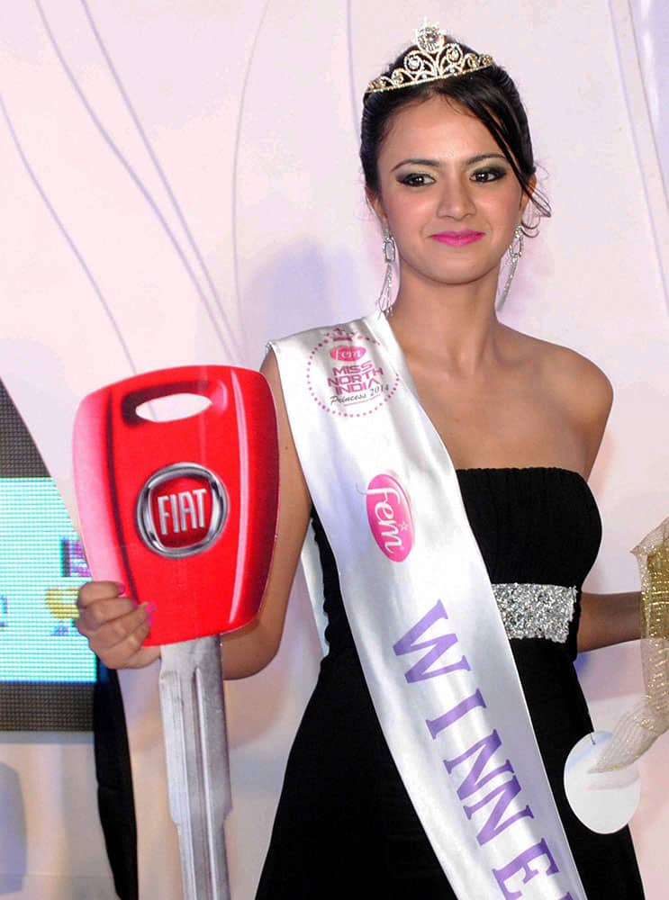 Rshalika of Delhi after being selected as Miss North India 2014, in Agra.