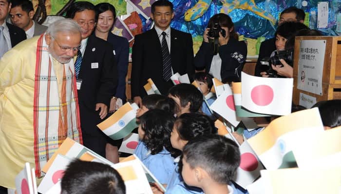 PM&#039;s Japan tour: &#039;Teacher&#039; Narendra Modi visits 136-yr-old Tokyo school