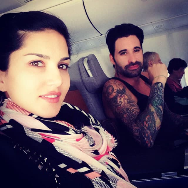 sunny leone - Here we go!! @dirrty99 @danielweber99 off to begin another adventure! -instagram