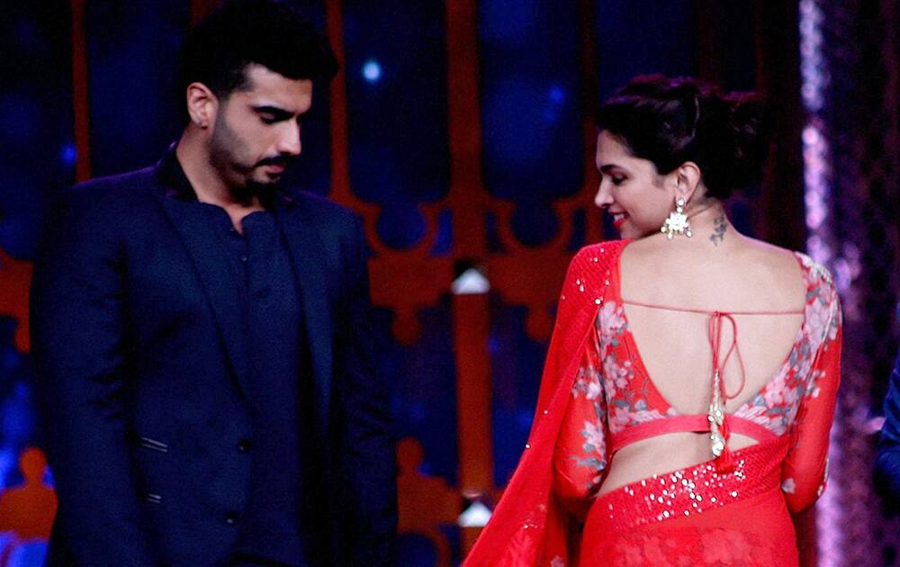 Deepika Padukone and Arjun Kapoor promote their upcoming movie.