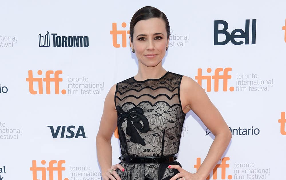 Actress Linda Cardellini arrives at the 'Welcome to Me' premiere during the Toronto International Film Festival.