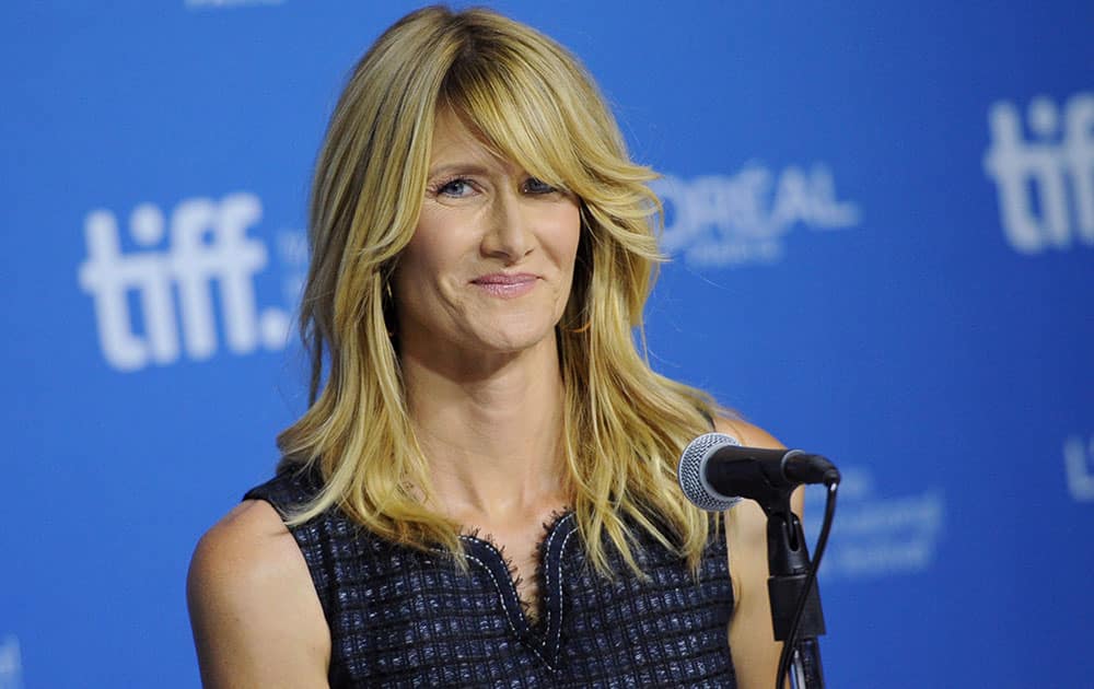 Laura Dern attends the press conference for `99 Homes` on day 6 of the Toronto International Film Festival at the TIFF Bell Lightbox.