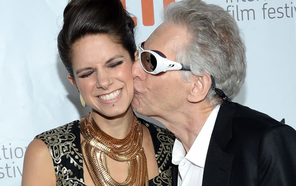 Director David Cronenberg and daughter Caitlin Cronenberg attend the `Maps to the Stars` premiere at Roy Thomson Hall during the Toronto International Film Festival.