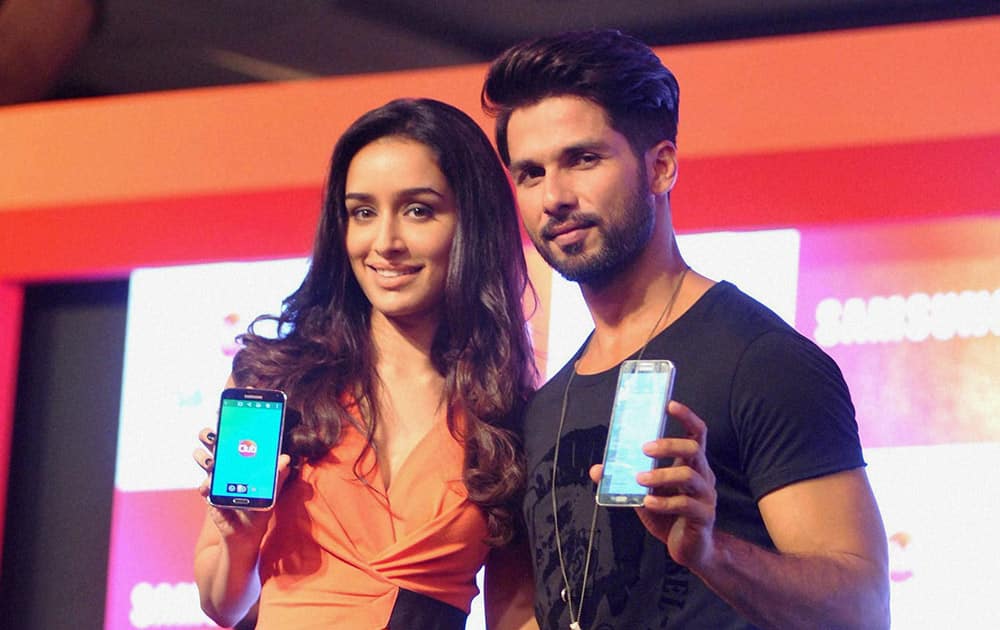 Bollywood actor Shahid Kapoor & Shraddha Kapoor during a launch event in Mumbai.