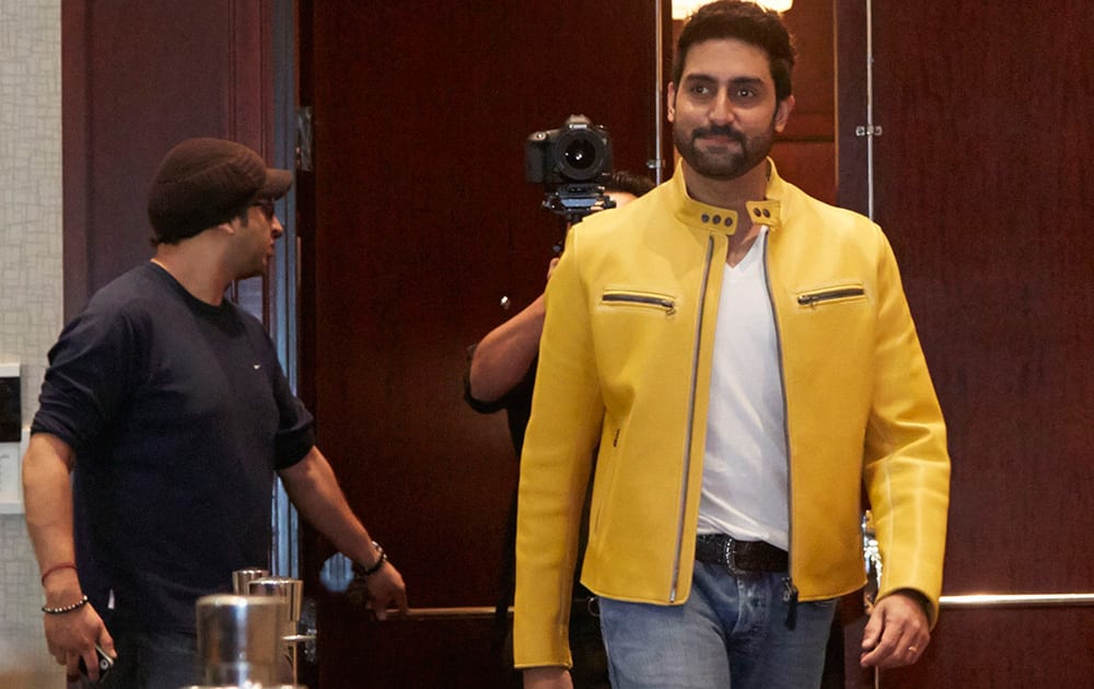 ABHISHEK BACHCHAN AT THE PRESS CONFERENCE OF SLAM THE TOUR IN HOUSTON.