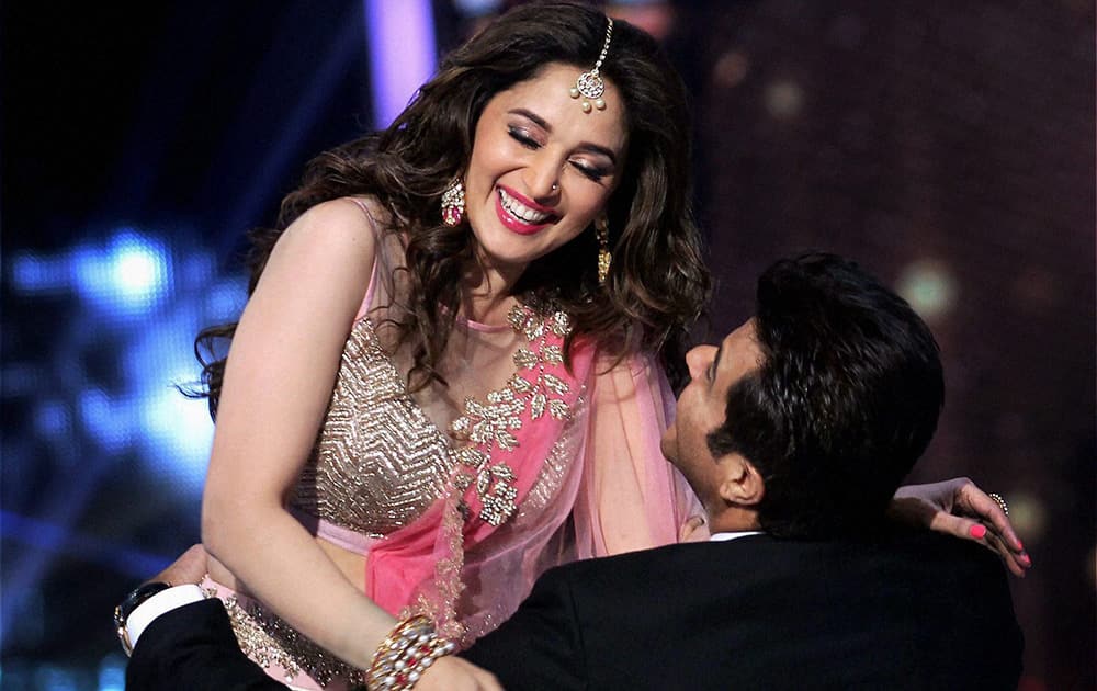 Anil Kapoor and Madhuri Dixit in Mumbai.