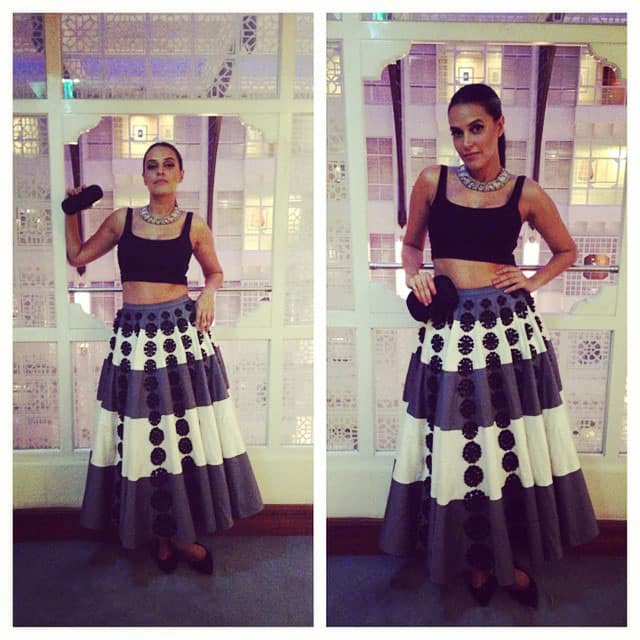 neha dhupia - #picstitch the look tonight #urvashijoneja #express #bottega @sohaya @yountentsomo-instagram